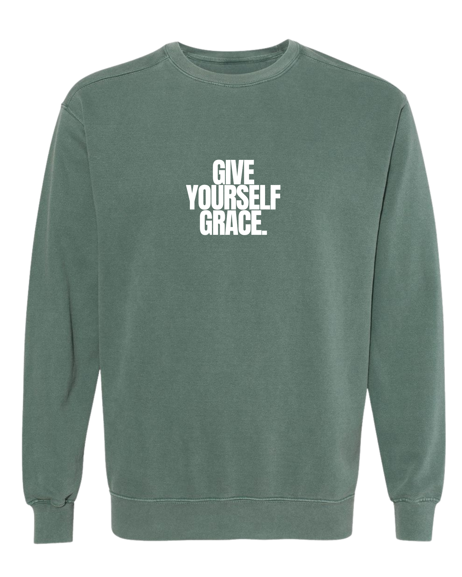 Give Yourself Grace Premium Garment Dyed Crewneck - Original Green