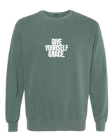 Give Yourself Grace Premium Garment Dyed Crewneck - Original Green