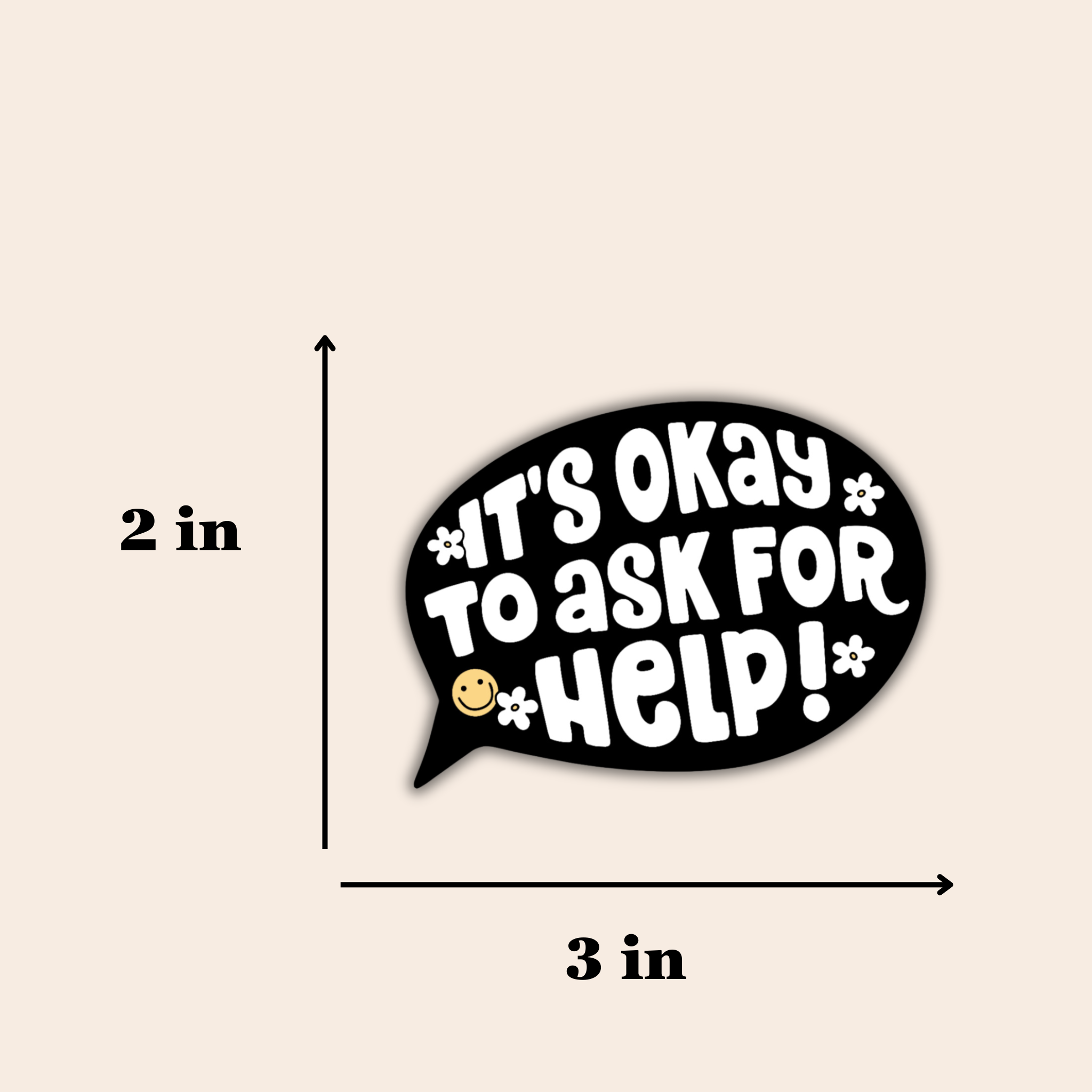 Find Help Sticker It's Okay To Ask For Help Sticker – Give Yourself Grace