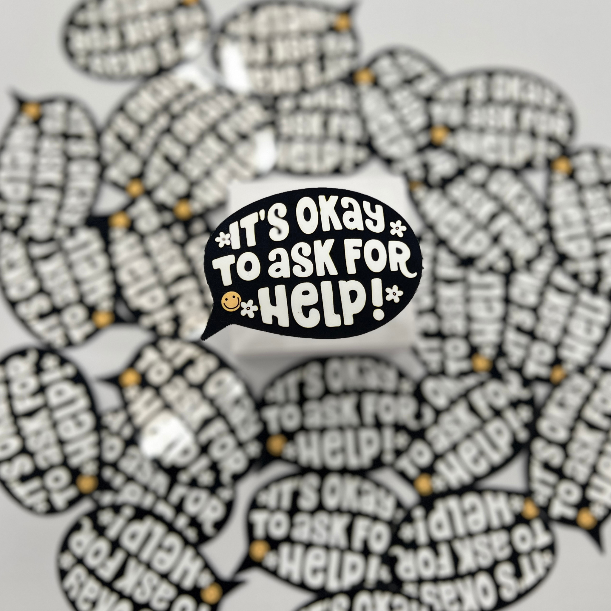 Find Help Sticker It's Okay To Ask For Help Sticker – Give Yourself Grace
