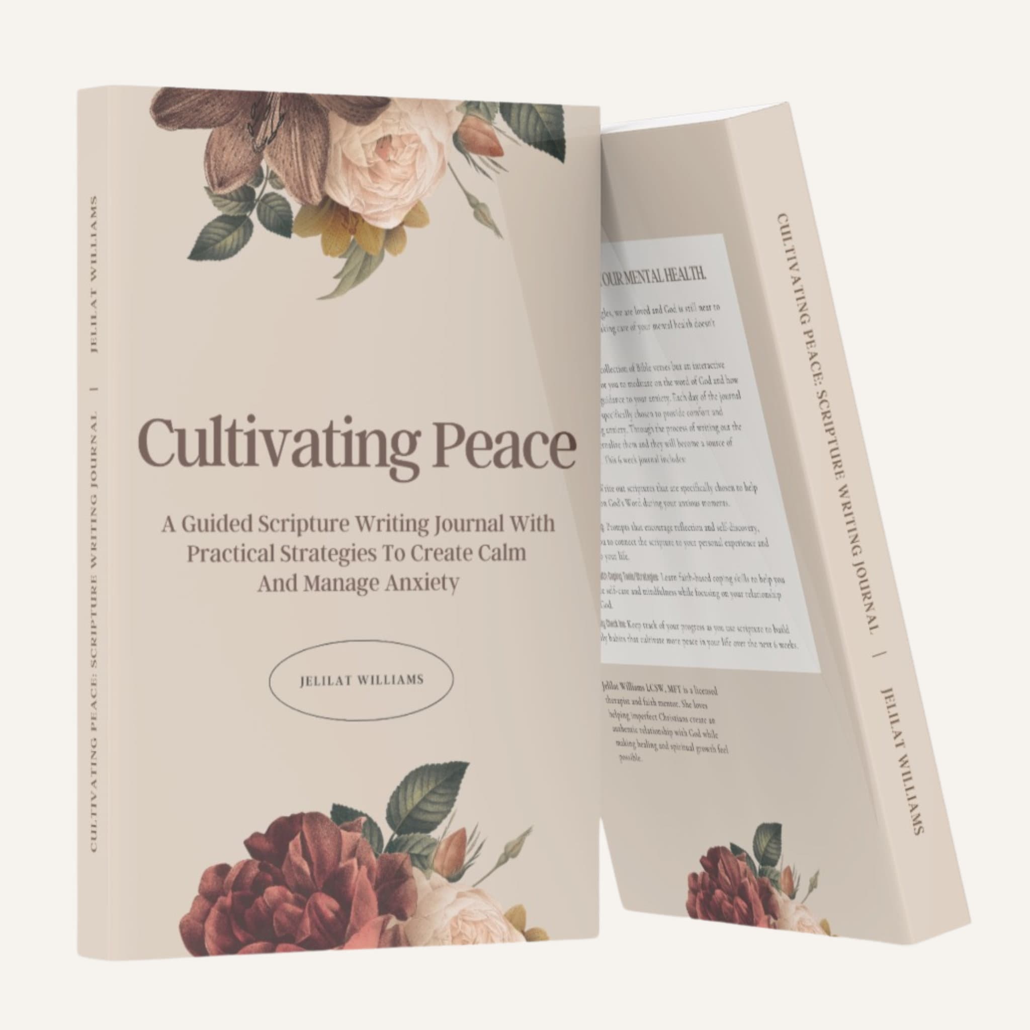 Christian Anxiety Journal | Guided Scripture Writing for Mental Health | Cultivating Peace Faith-Based Journal | Christian Self-Care Book