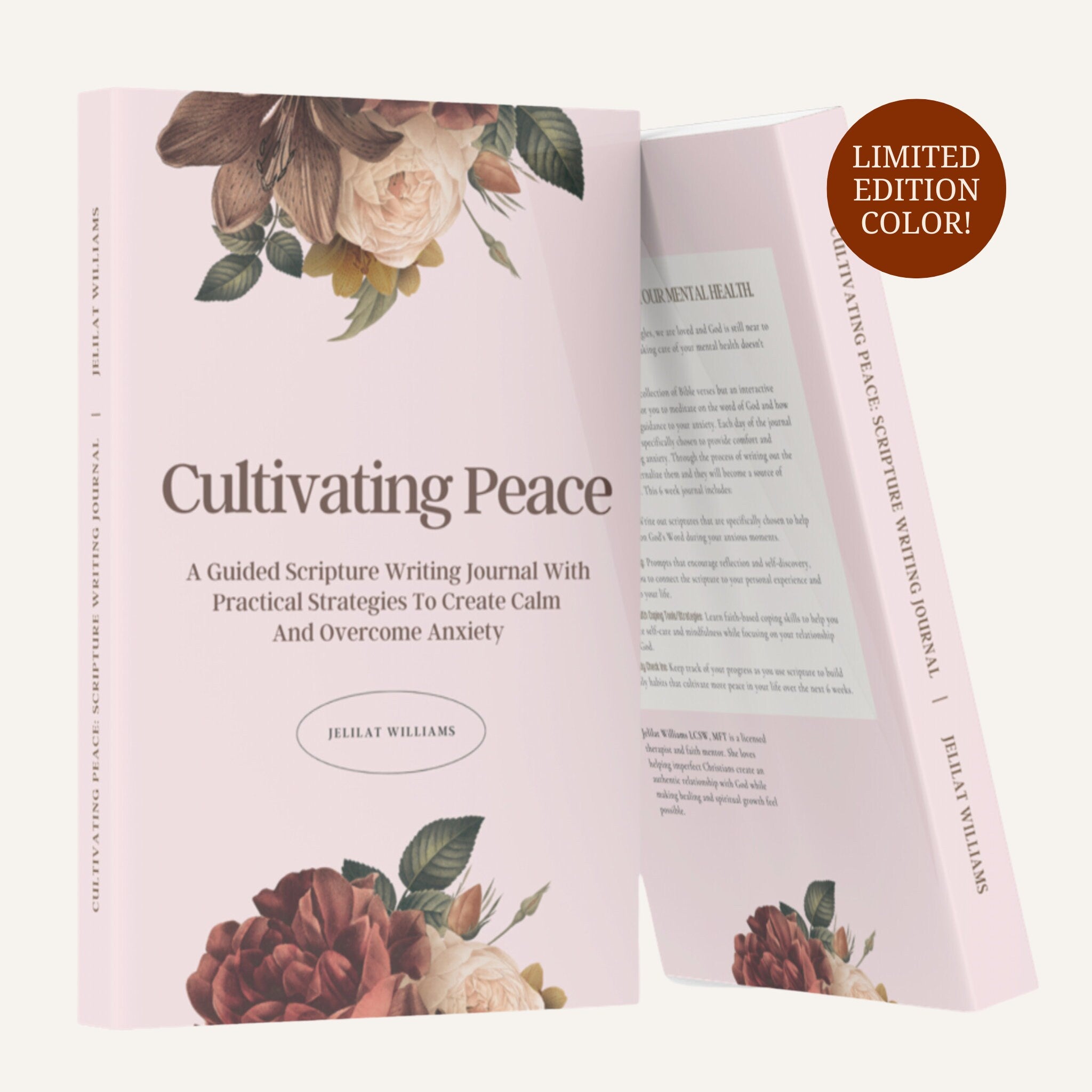 Christian Anxiety Journal | Guided Scripture Writing for Mental Health | Cultivating Peace Faith-Based Journal | Christian Self-Care Book