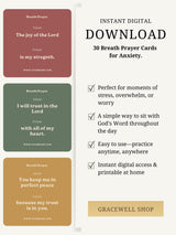 Printable Breath Prayer Cards: 30 Faith Based Affirmations For Anxiety