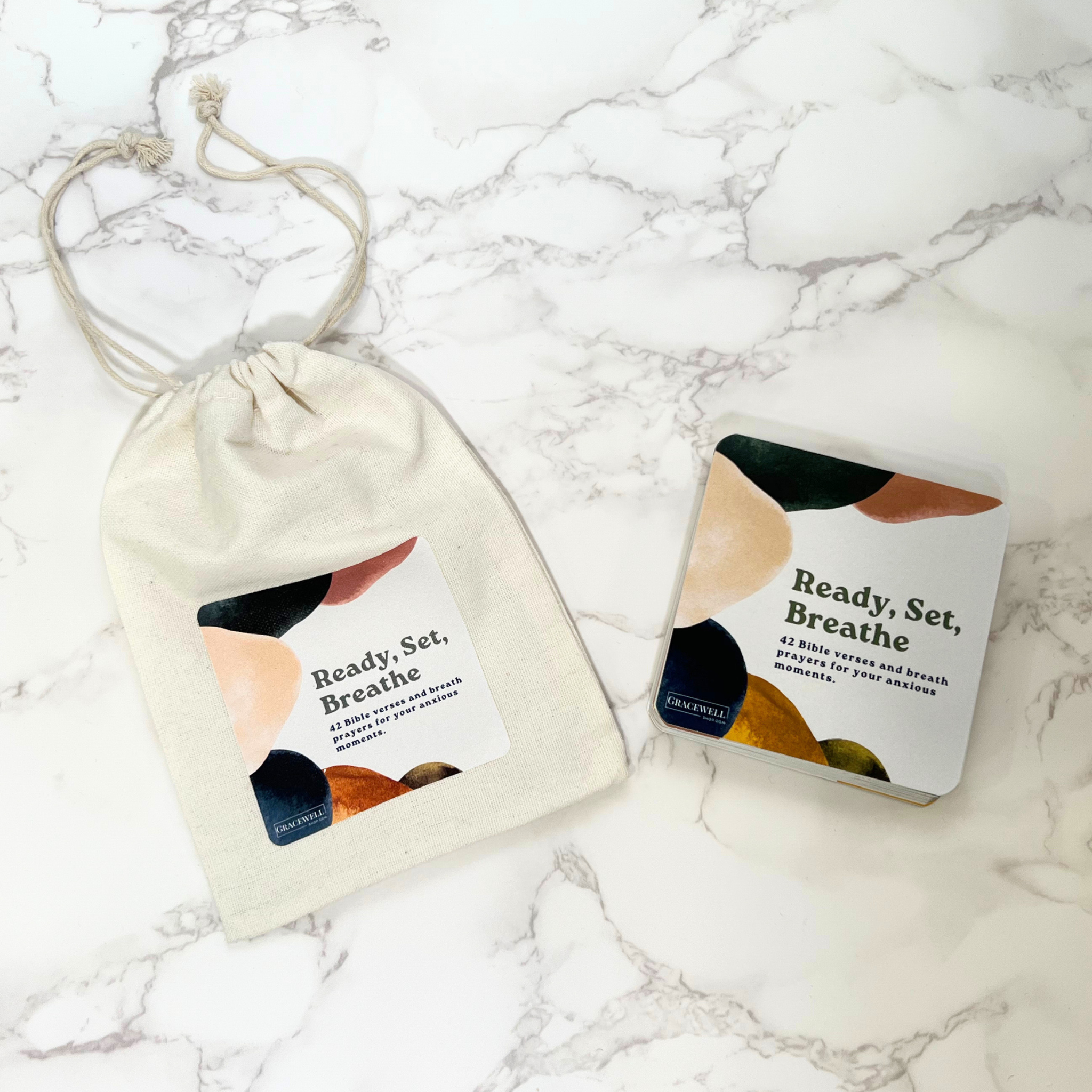 Ready, Set, Breathe: 42 Bible Verses And Breath Prayers For Your Anxious Moments Card Deck