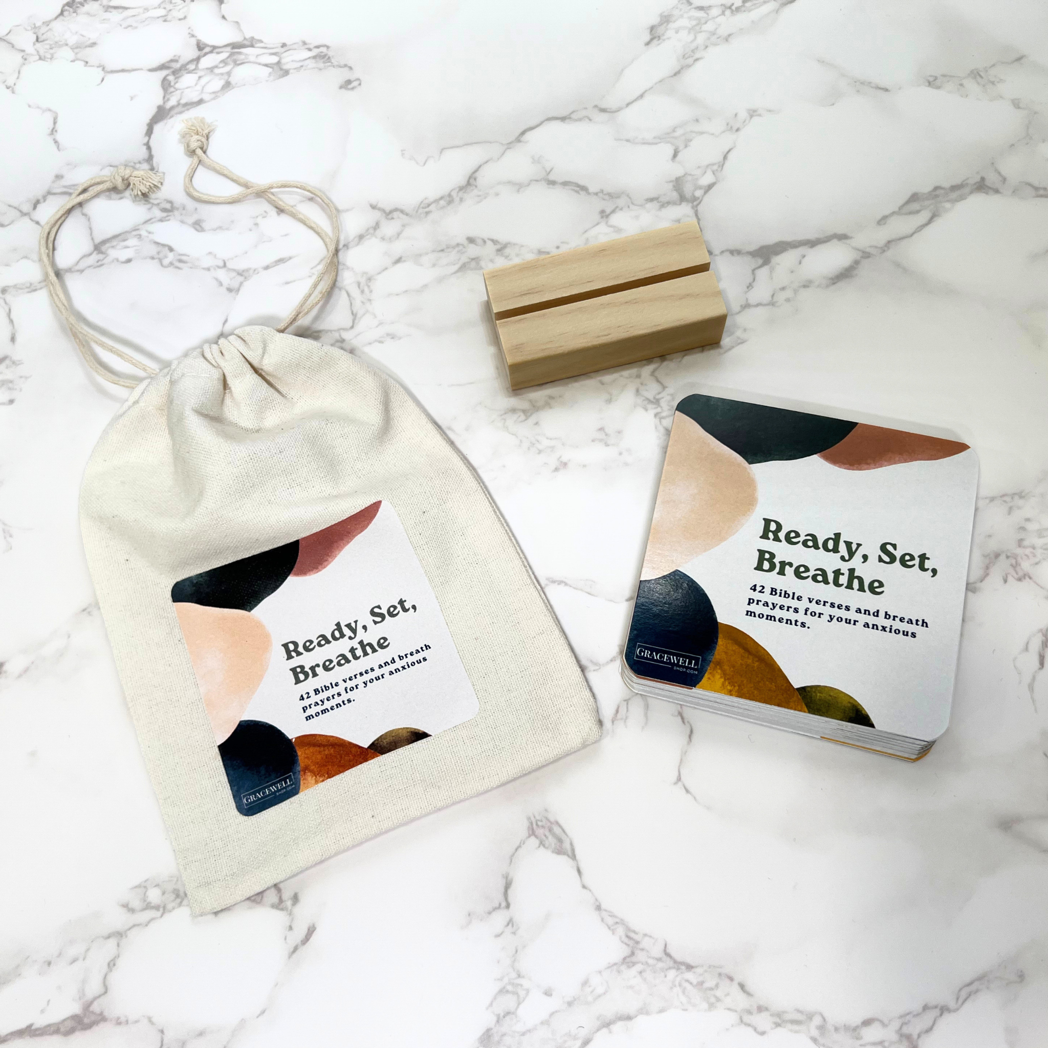 Ready, Set, Breathe: 42 Bible Verses And Breath Prayers For Your Anxious Moments Card Deck